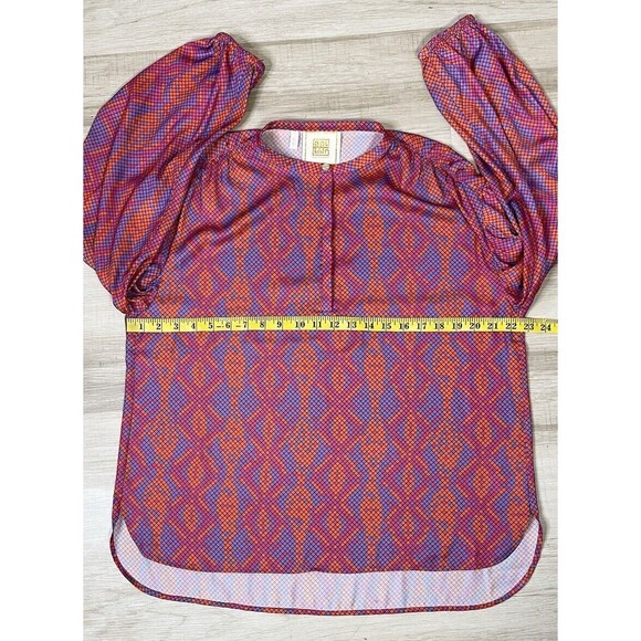 Vibrant Purple and Orange Women's Blouse - Picture 4 of 6